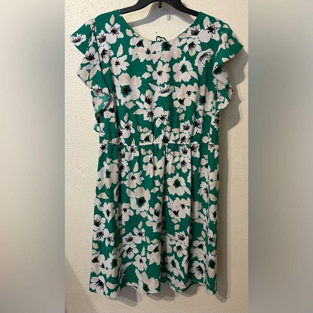 Green Floral Merona Dress Sz XXL